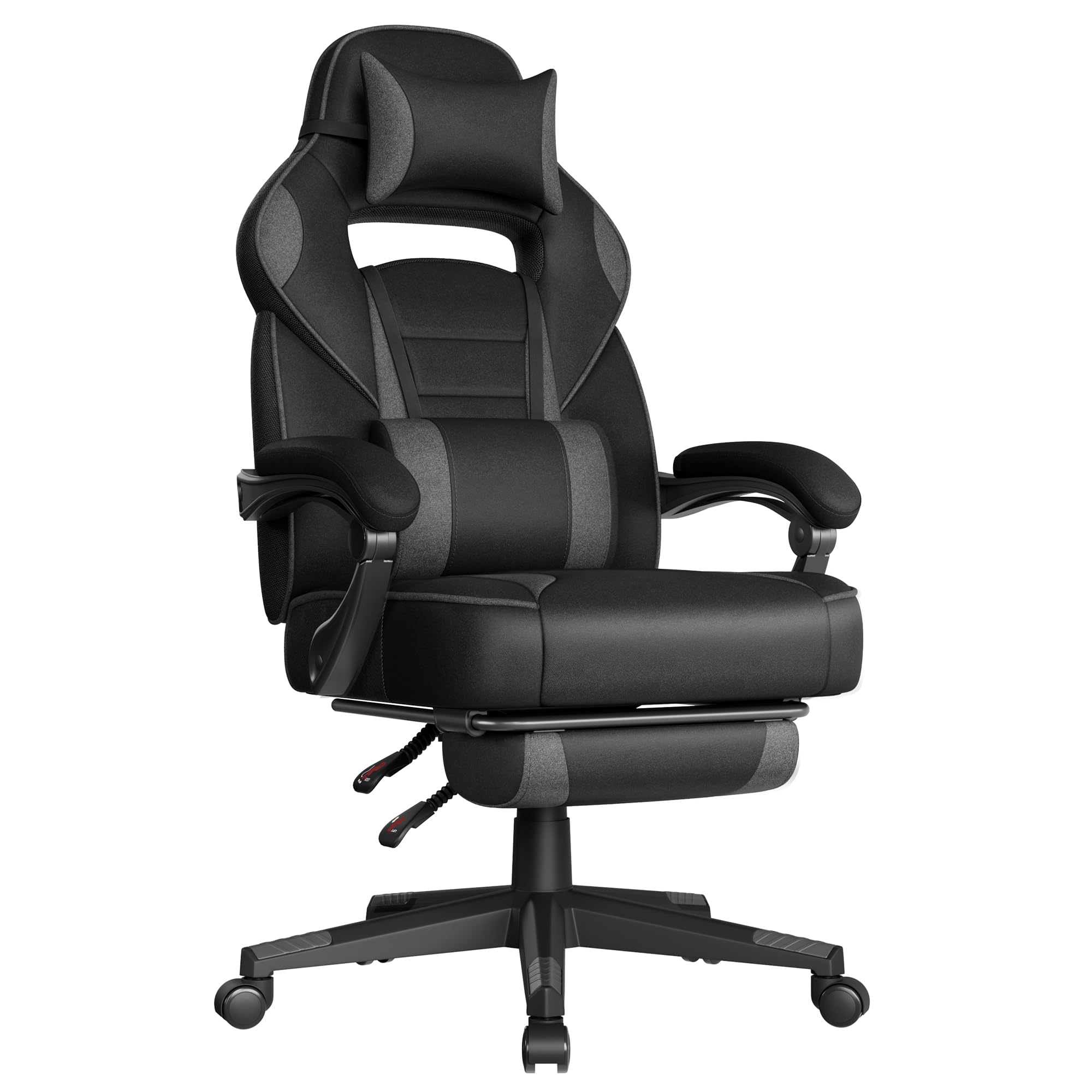 SONGMICS Fauteuil de Bureau Gaming OBG073B03 – Ergonomique, Repose-pieds, Appui-tête, 150 kg