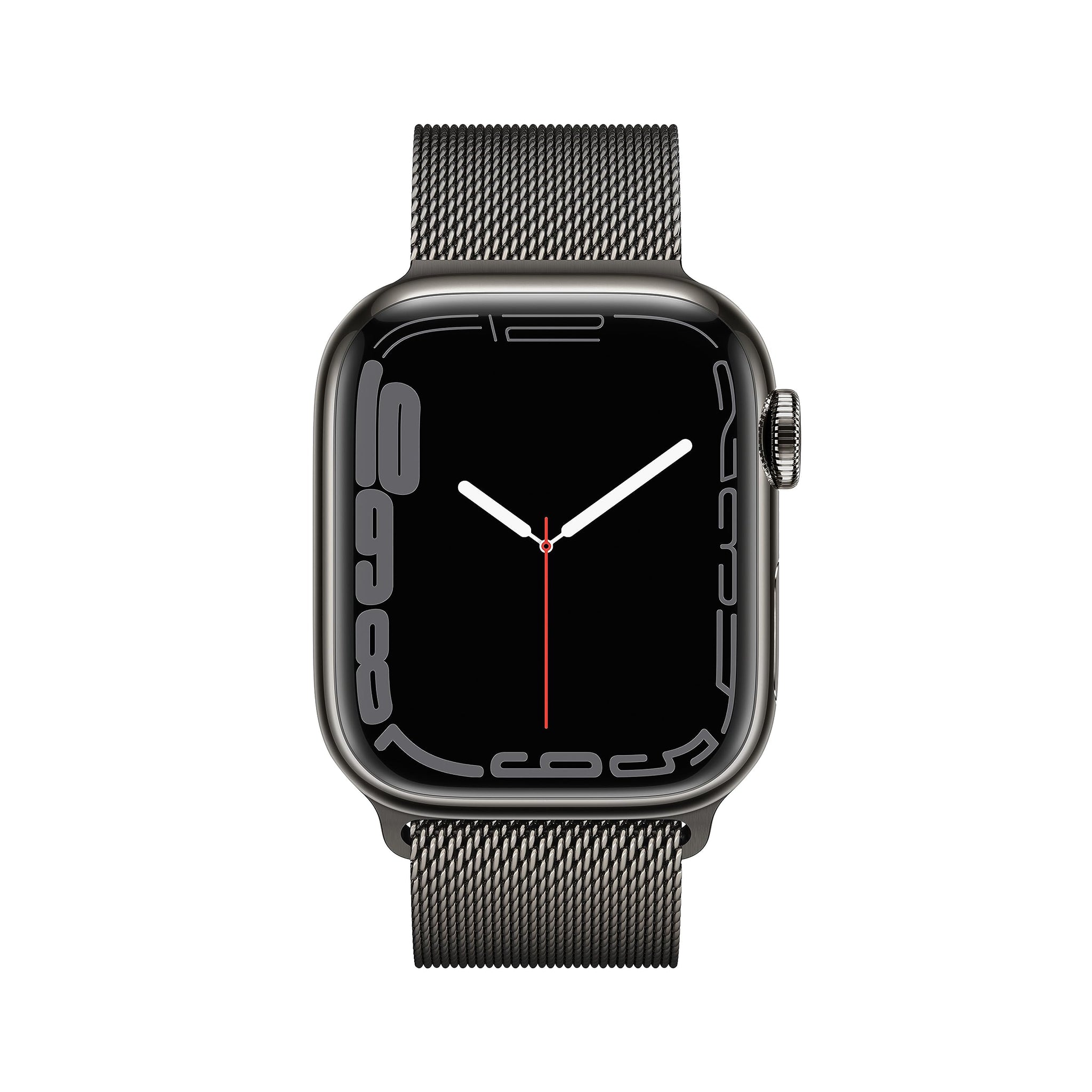 Apple Watch Series 7 (GPS + Cellular, 45mm) Montre connectée - Boîtier en Acier Inoxydable Graphite, Bracelet Milanais Graphite. Suivi de l’activité Physique, résistance à l’Eau