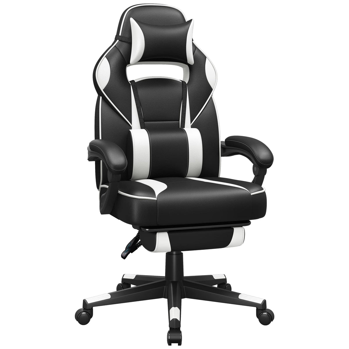SONGMICS Fauteuil de Bureau Gaming OBG073B03 – Ergonomique, Repose-pieds, Appui-tête, 150 kg
