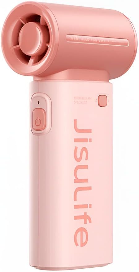 JISULIFE Ventilateur Portable, Turbo Power High Speed Air [18h Max temps de Refroidissement], vent à 5 Vitesses, Rechargeable de 5000 mAh, Design de Poche, Ventilateur Personnel pour Voyagee Noir