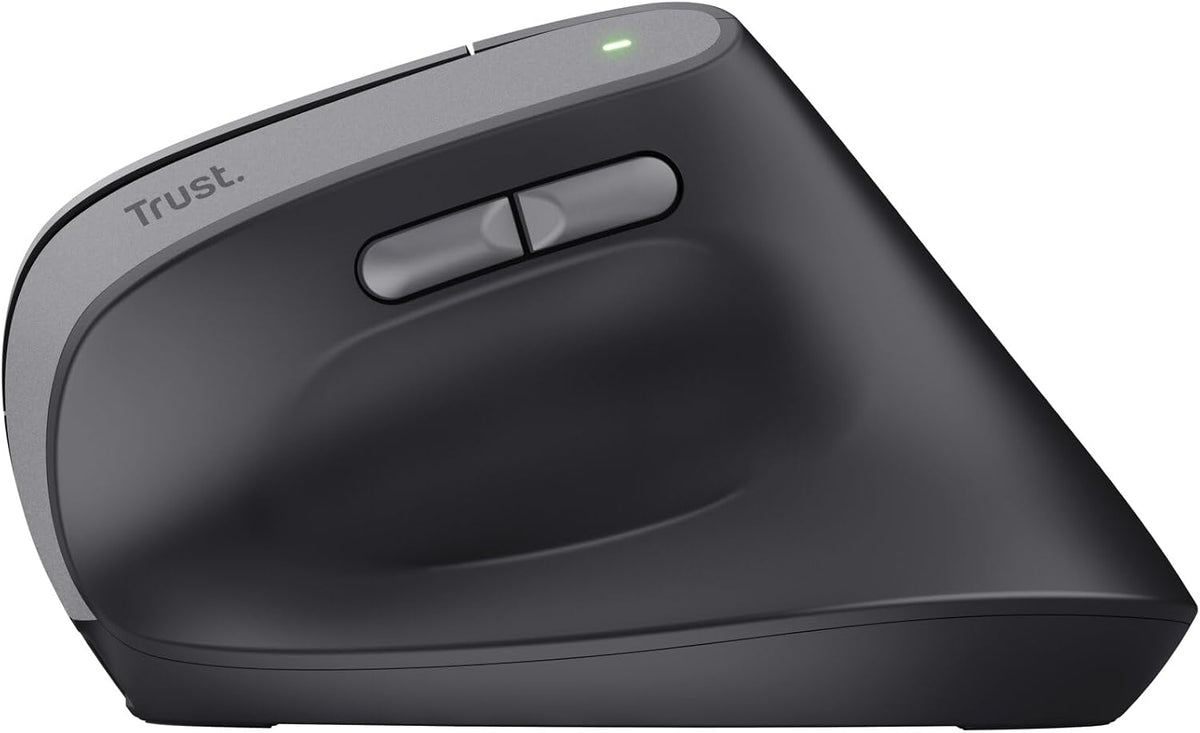 Trust Yuno Souris Ergonomique Verticale sans Fil Rechargeable – Angle 57°, 3 Mois Autonomie, Plastique Recyclé, PC & Mac