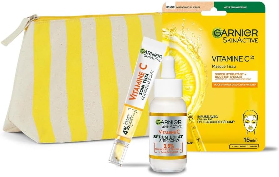 GARNIER SkinActive Vitamine C - Coffret Crème Sorbet Hydratante Fresh & Bright 85ml + Sérum Jour 30ml