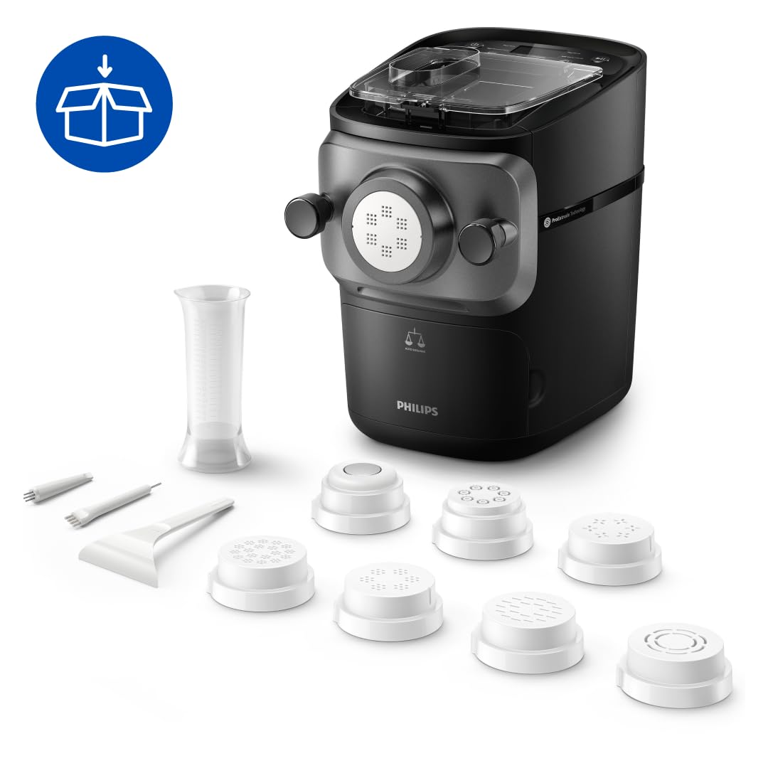 Philips Machine à Pâtes Série 7000 HR2665/93 – ProExtrude, Pesée Automatique, 8 Formes, 8 Portions