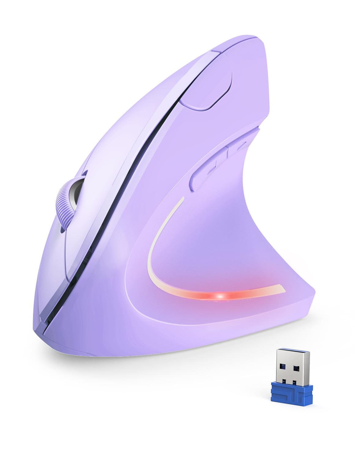 TECKNET Souris Verticale, 4800 DPI Souris sans Fil Ergonomique, Protège Le Bras, Souris sans Fil 6 Boutons pour PC, Ordinateur Portable, Mac, Rose