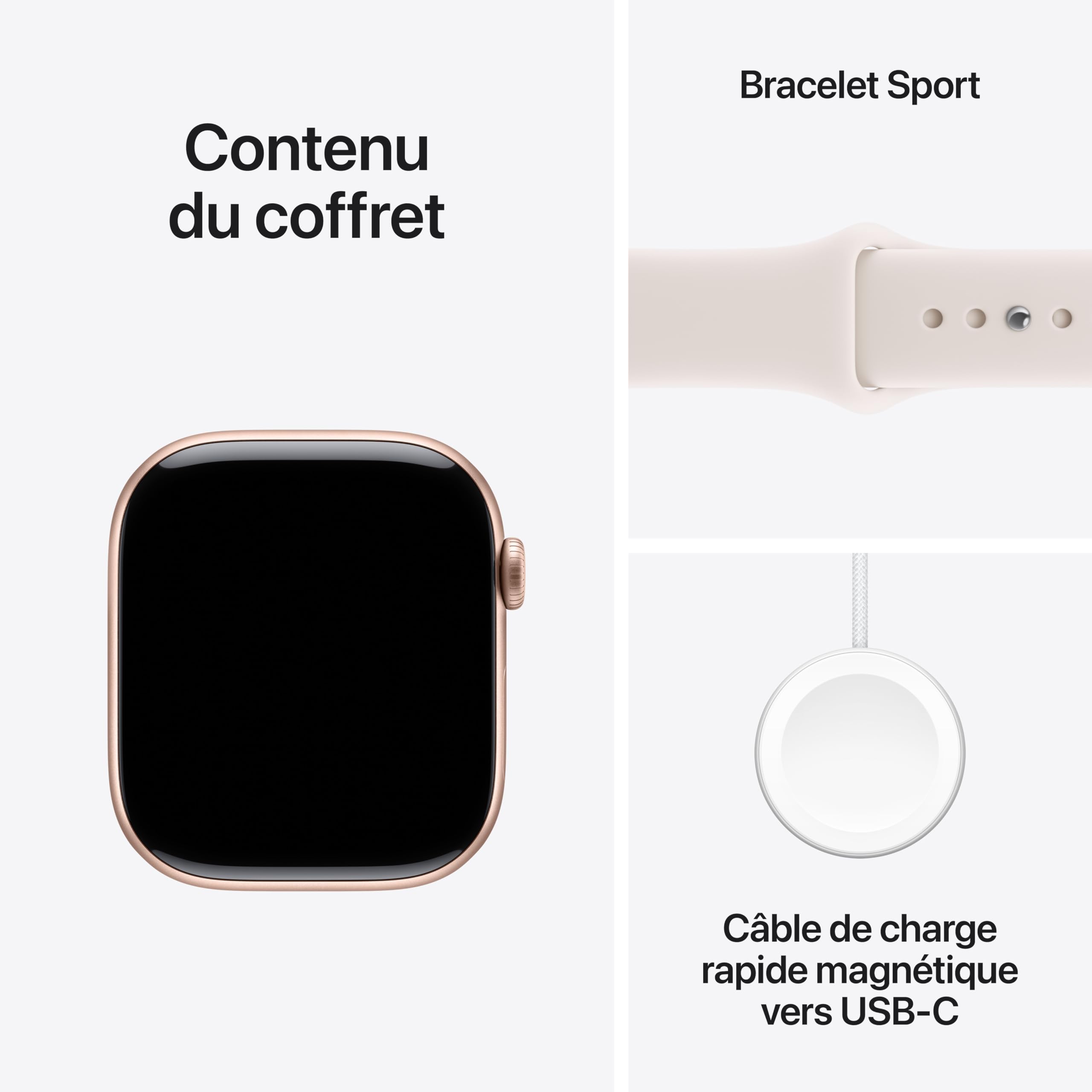 Apple Watch Series 11 GPS + Cellular 46 mm – Boîtier Gris sidéral, Bracelet Sport Noir