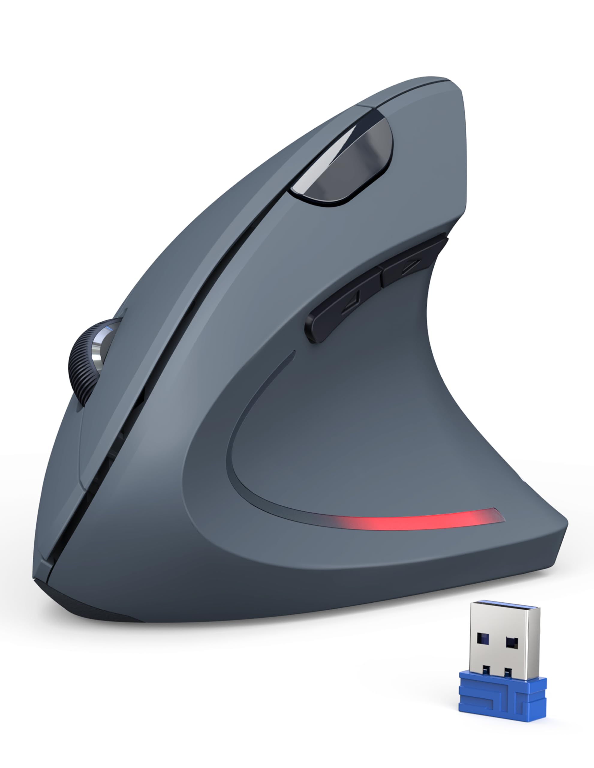 TECKNET Souris Verticale, 4800 DPI Souris sans Fil Ergonomique, Protège Le Bras, Souris sans Fil 6 Boutons pour PC, Ordinateur Portable, Mac, Rose