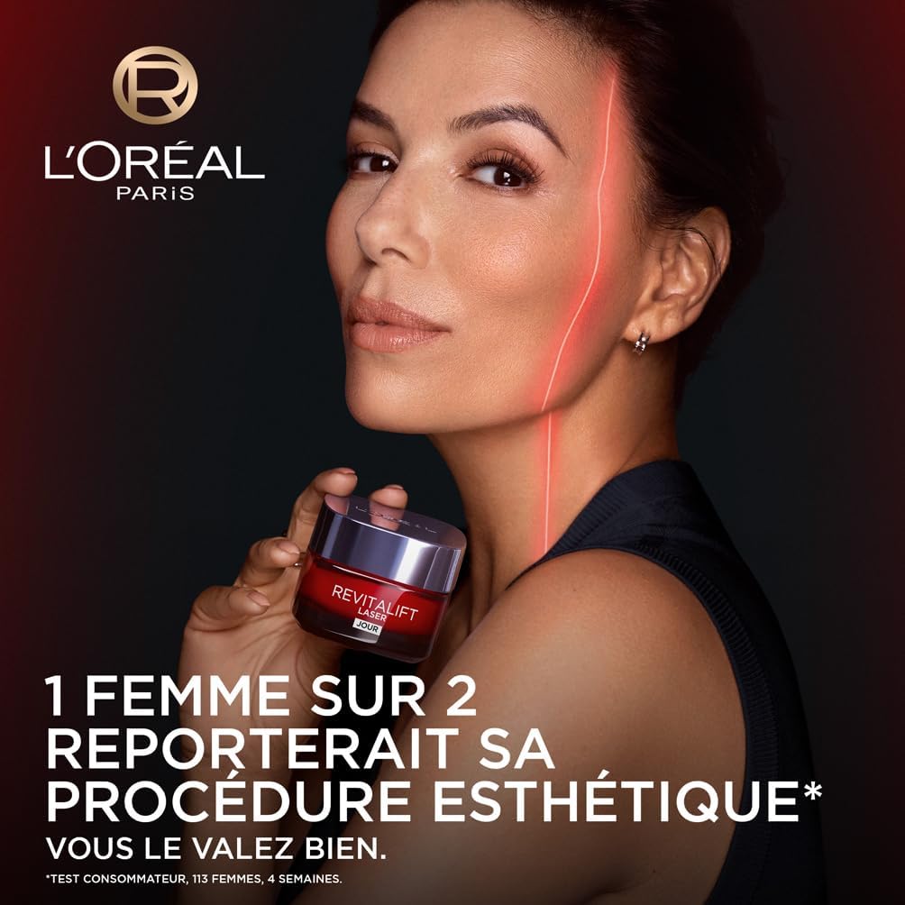L'Oréal Paris Revitalift Laser X3 - Crème de Jour Anti-Âge FPS 25 - Acide Hyaluronique, Pro-Rétinol & Vitamine C - 50ml