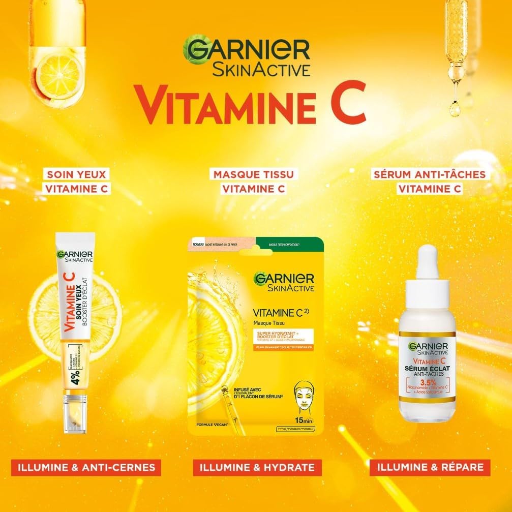GARNIER SkinActive Vitamine C - Coffret Crème Sorbet Hydratante Fresh & Bright 85ml + Sérum Jour 30ml