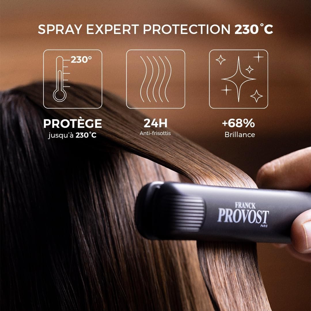 Franck Provost Soin 4-en-1 Sans Rinçage Protection Chaleur 230°C 190ml | Pro-Kératine et Céramide, +68% brillance, Action 24h anti-frizz, Sans alcool éthylique ni huile minérale