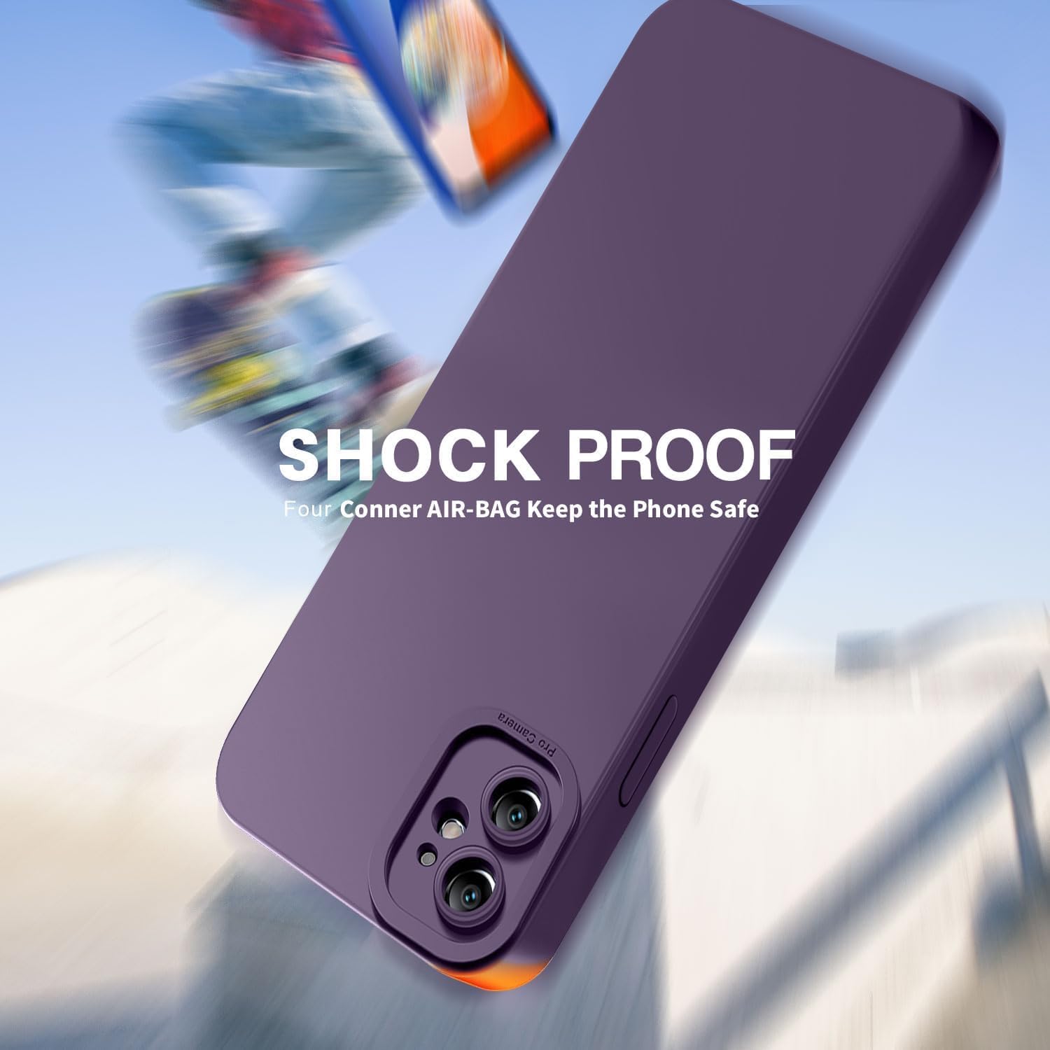Tenphone Coque iPhone 15 (6,1") – TPU Souple Antichoc avec Protection Caméra