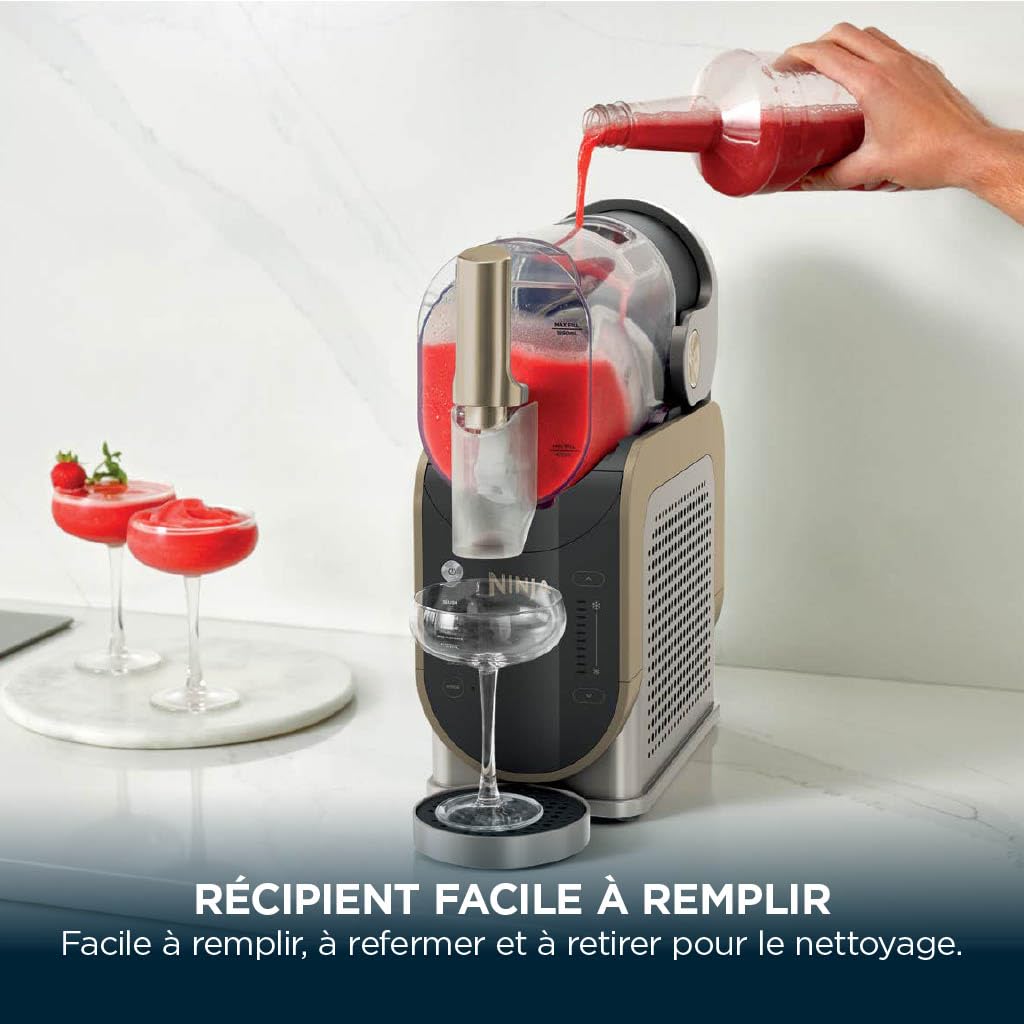 Ninja SLUSHi Machine à boissons glacées, granités, cocktails, frappés, milkshakes et jus glacés, vu sur TikTok, sans glace ni préparation requises, capacité 1,9 l, bleu et gris FS301EU