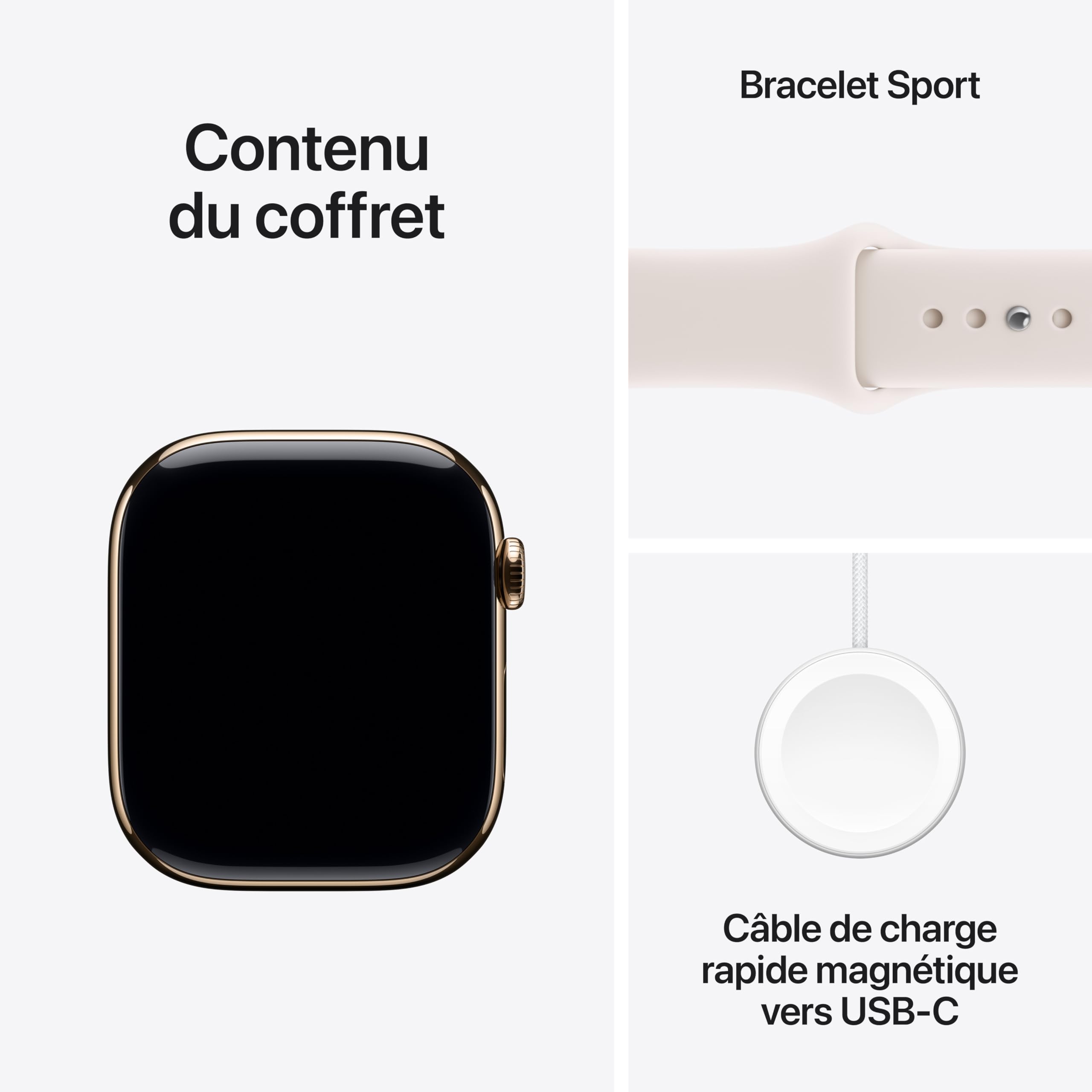 Apple Watch Series 11 GPS + Cellular 46 mm – Boîtier Gris sidéral, Bracelet Sport Noir
