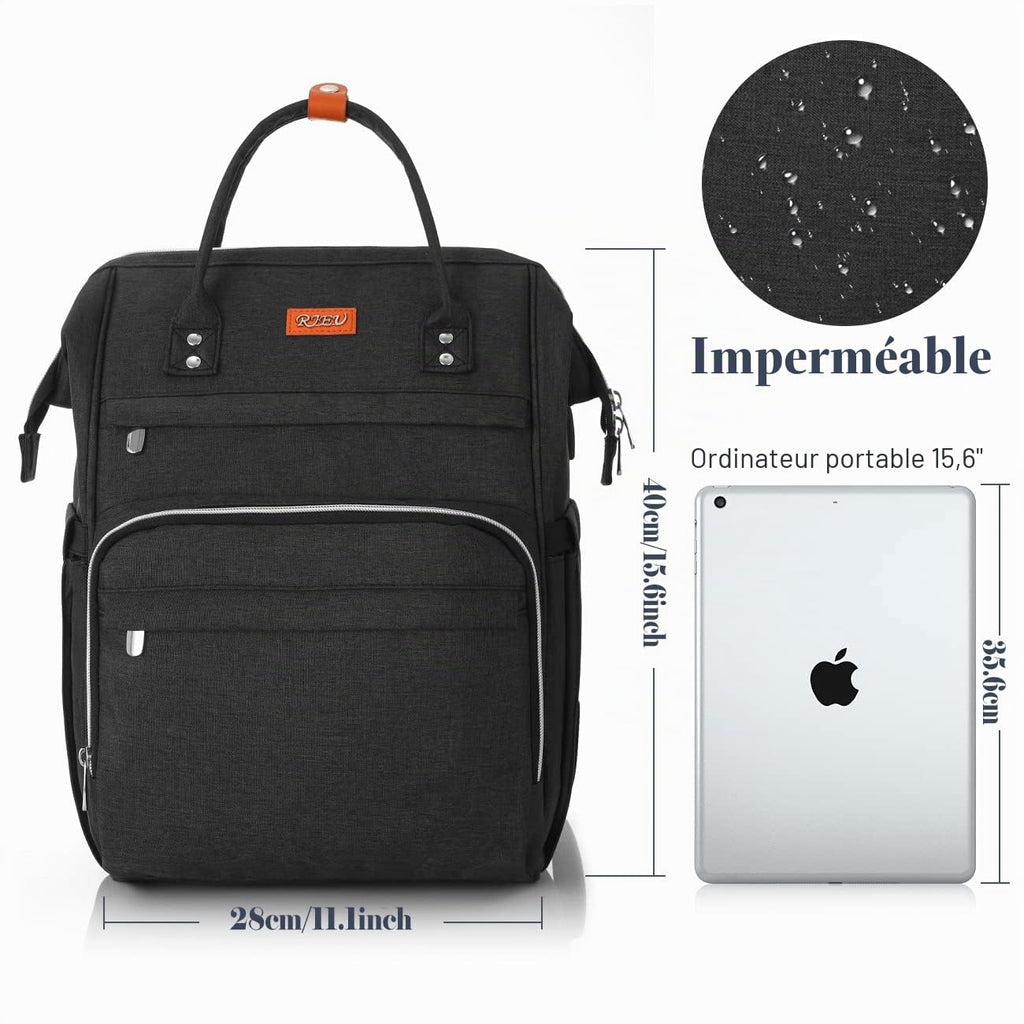 Sac à Dos Femme – Ordinateur Portable 15,6" & 17,3", Port USB, Poche RFID, Grande Capacité – École, Travail, Voyage