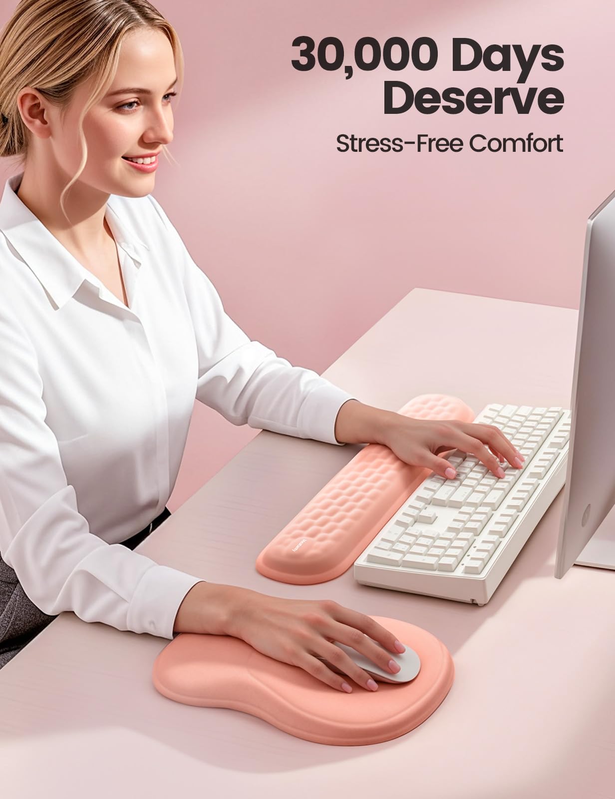 Meatanty Tapis de Souris Ergonomique avec Repose-Poignet en Mousse Mémoire – Antidérapant, Gaming & Bureau