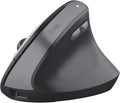 Trust Yuno Souris Ergonomique Verticale sans Fil Rechargeable – Angle 57°, 3 Mois Autonomie, Plastique Recyclé, PC & Mac