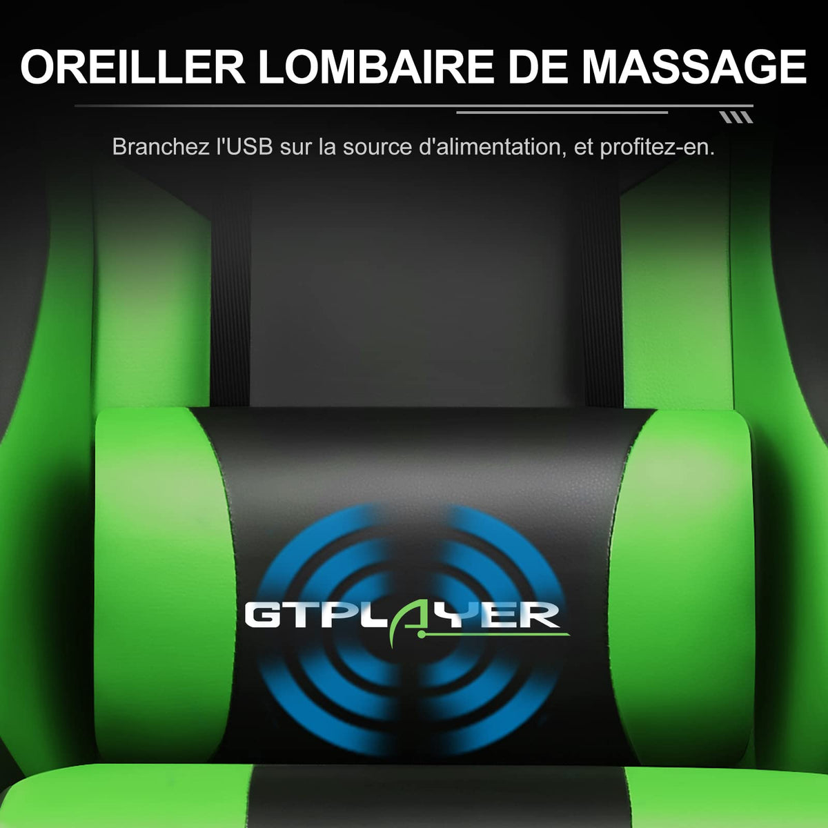 GTPLAYER Chaise Gaming Ergonomique, Fauteuil Gamer, Chaise Bureau, Dossier réglable à 135°, Hauteur Réglable, Repose-Pieds rétractables, Simili Cuir, Supporte 150 kg, Bleu