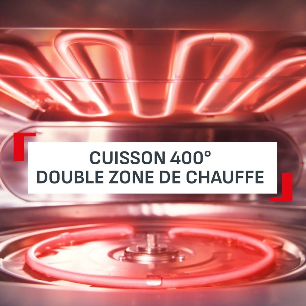 Tefal Pizza Pronto JM600TE0 – Four à Pizza Électrique d'Extérieur 2600W, Pierre Rotative, 400°C