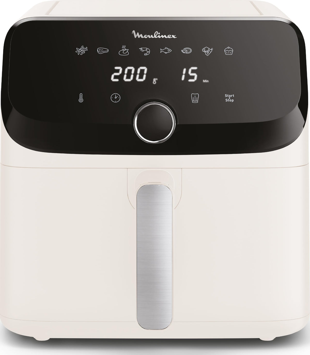 Moulinex Friteuse sans huile + Gril, Capacité XL 4,6L, Jusqu'à 6 personnes, 8 Programmes automatiques, Air Fryer, Ecran tactile digital, Température réglable, Easy Fry & Grill 2en1, EZ505810