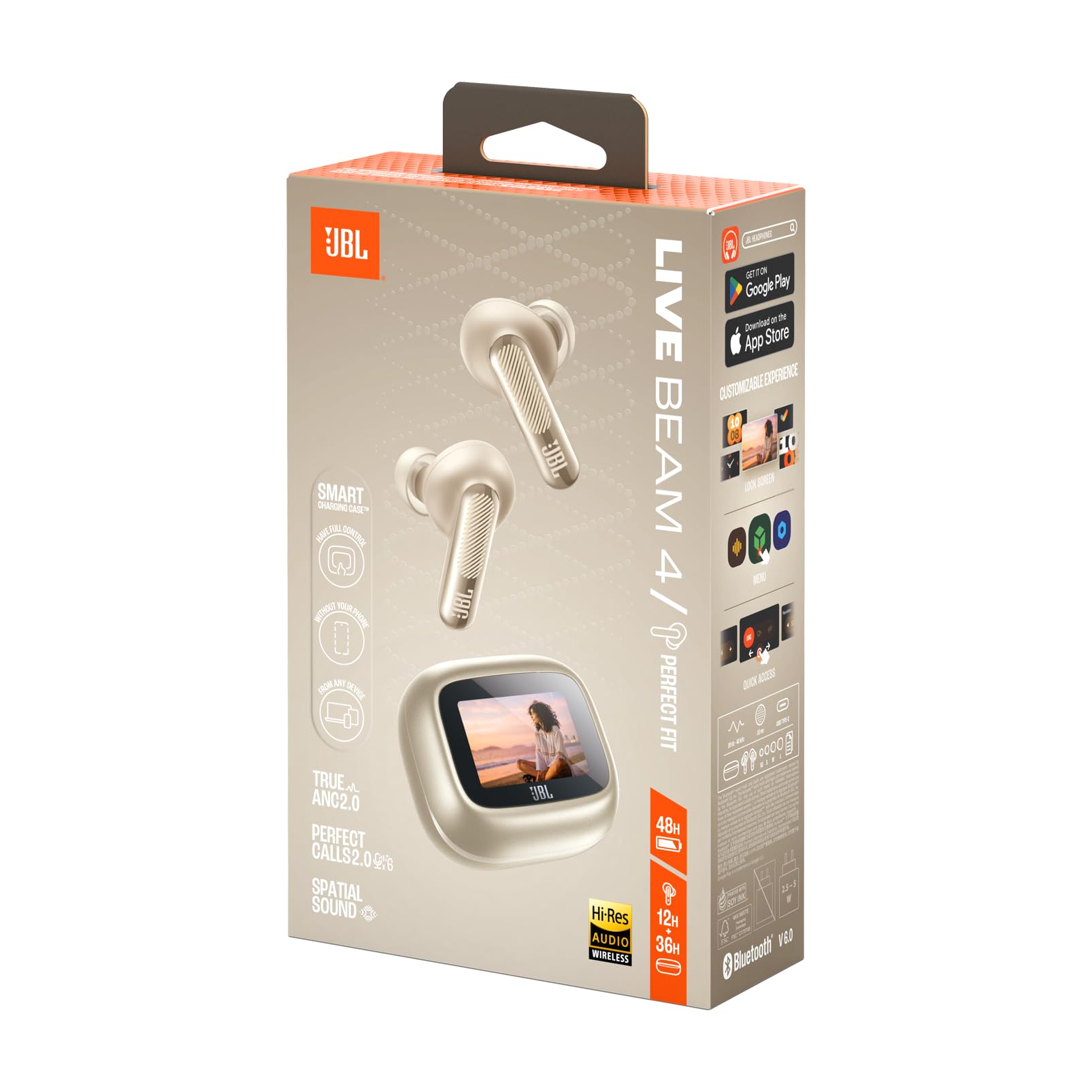 JBL Live Beam 4 – Écouteurs True Wireless ANC Adaptatif, 48h, IP55, Smart Charging Case