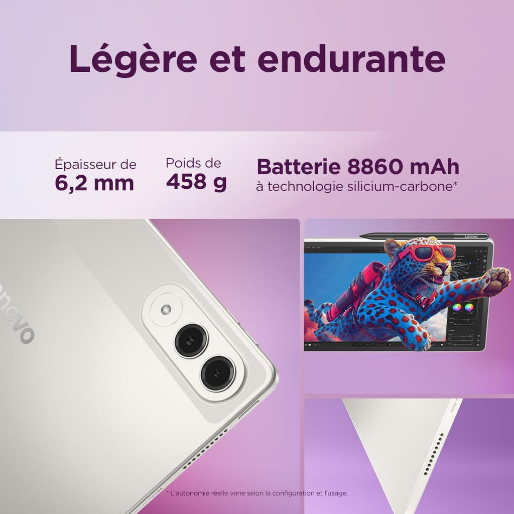 Lenovo Yoga Tab 11.1'' 3.2K 144Hz – Snapdragon 8 Gen 3, 12 Go RAM, 256 Go, Android 15, WiFi 7 + Stylet Pen Pro | Seashell