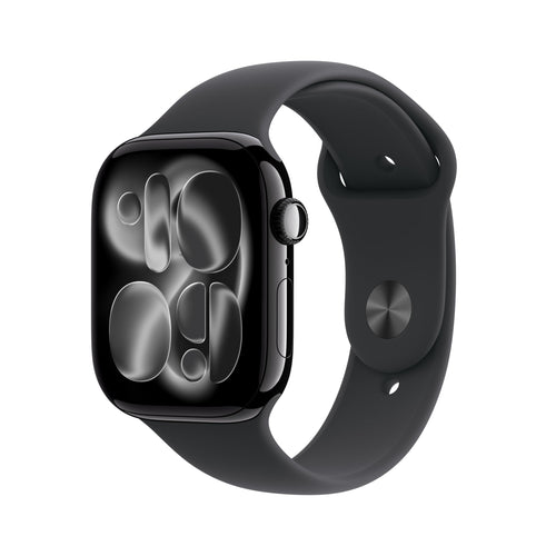 Apple Watch Series 11 GPS + Cellular 46 mm – Boîtier Gris sidéral, Bracelet Sport Noir