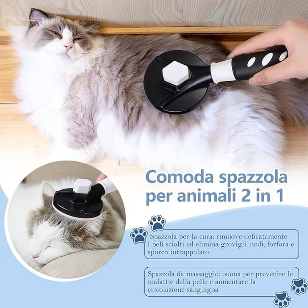 Brosse Autonettoyante Vinabo Petite Race – Chien, Chat & Chaton | 1 Clic
