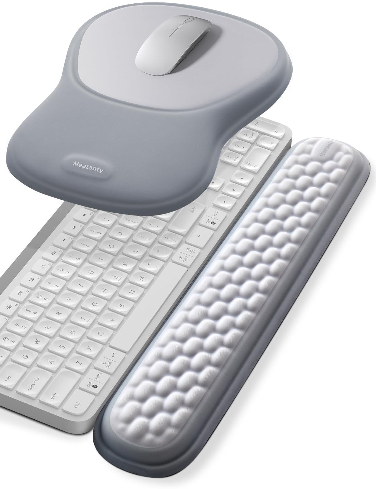 Meatanty Tapis de Souris Ergonomique avec Repose-Poignet en Mousse Mémoire – Antidérapant, Gaming & Bureau