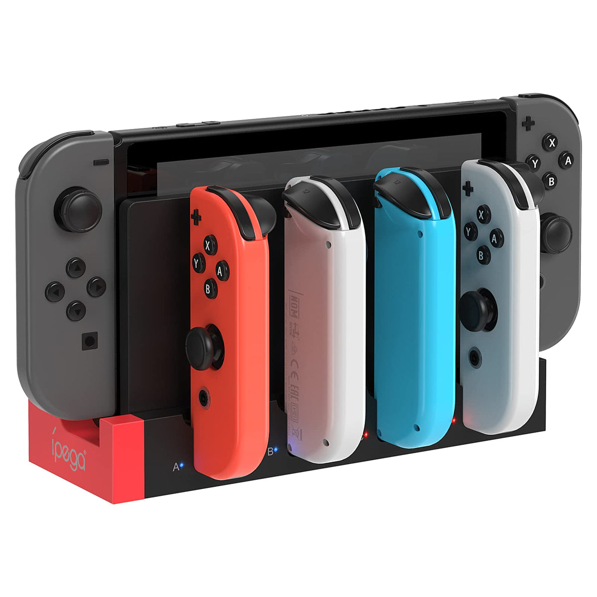 Station de Charge pour Nintendo Switch/OLED Joycon, Blanc | (Non pour Switch 2) FYOUNG Chargeur Joycon avec Indicateurs LED, Dock de Recharge pour Manettes, Sans Fil Nécessaire