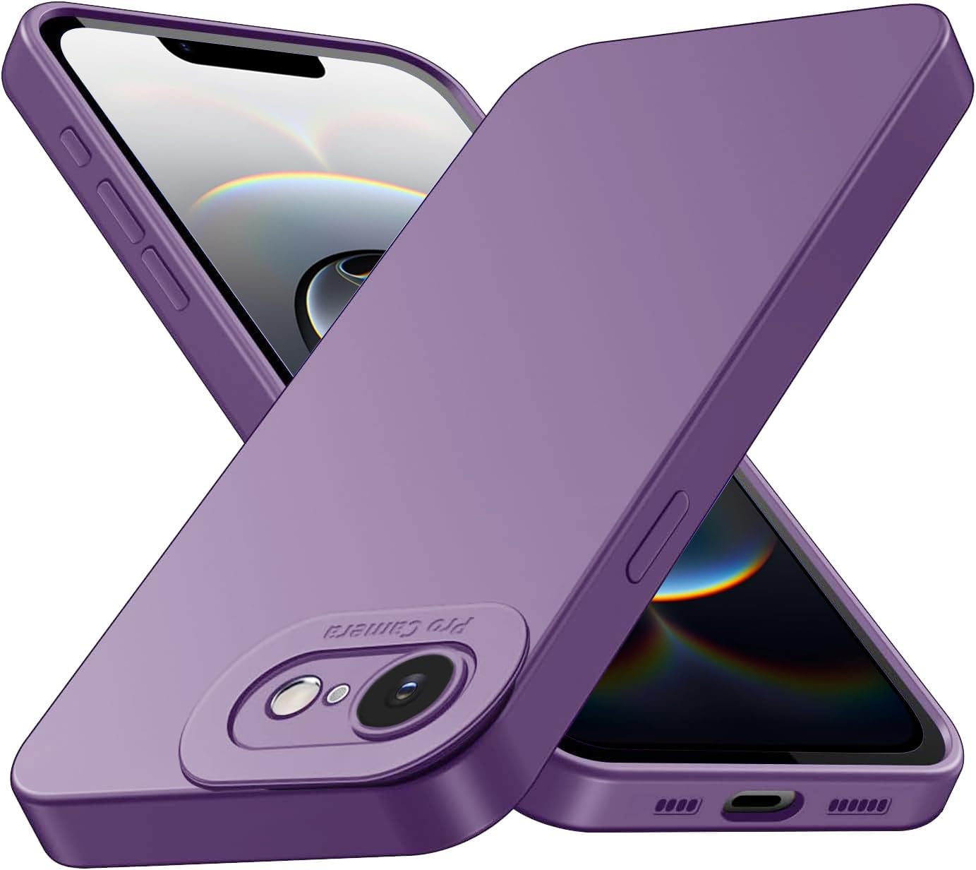 Tenphone Coque iPhone 15 (6,1") – TPU Souple Antichoc avec Protection Caméra