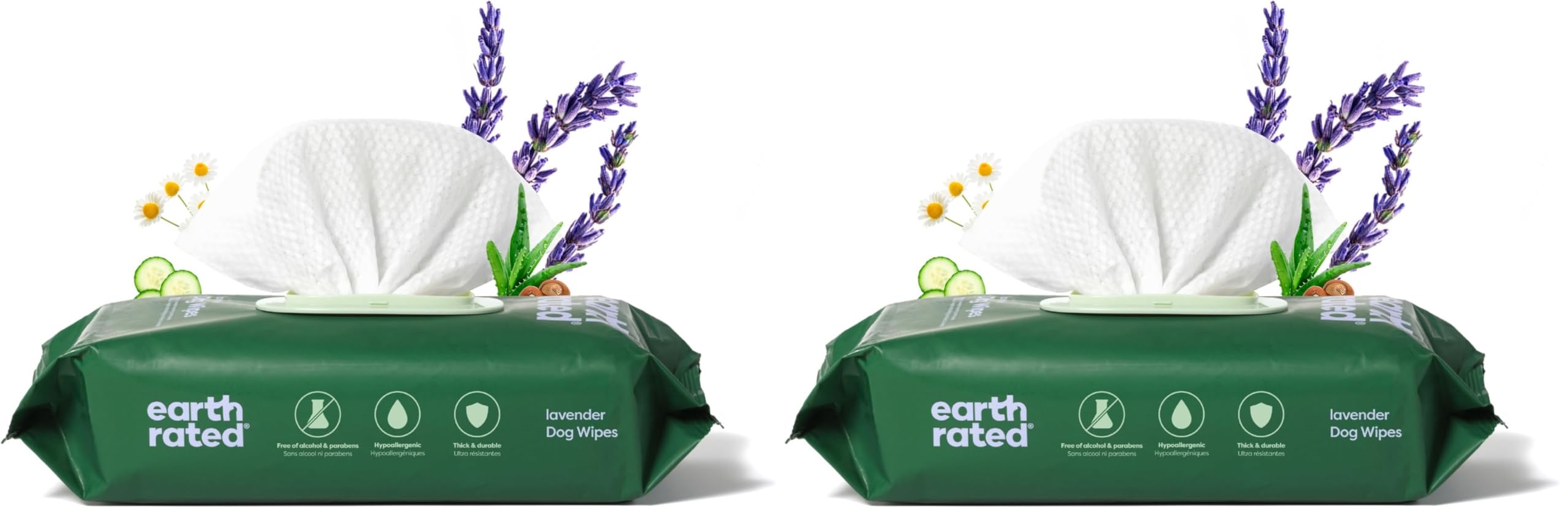 Earth Rated Lingettes hypoallergéniques pour Chiens, nettoyantes et Anti-odeurs, pour Pattes, Corps et arrière-Train, parfaites pour Chiots et Chiens Adultes, sans Parfum, 100 lingettes