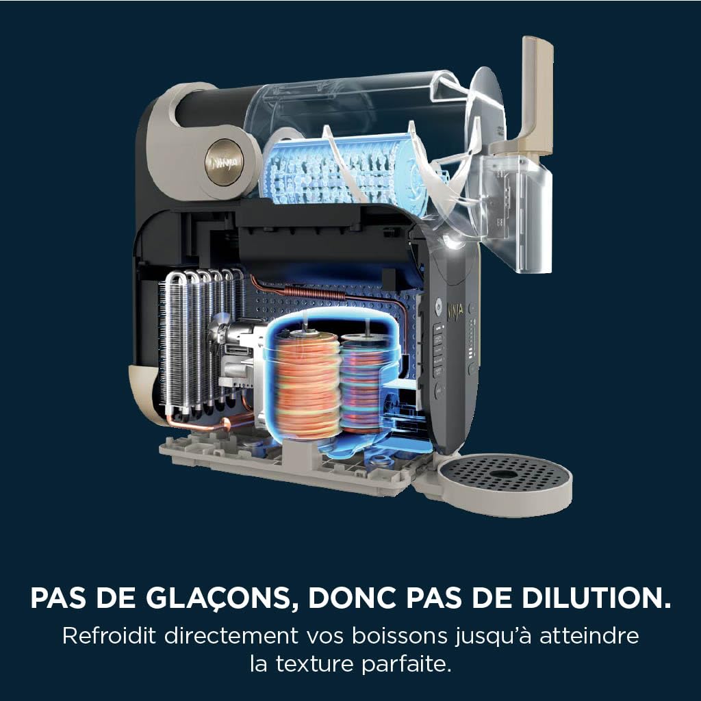 Ninja SLUSHi Machine à boissons glacées, granités, cocktails, frappés, milkshakes et jus glacés, vu sur TikTok, sans glace ni préparation requises, capacité 1,9 l, bleu et gris FS301EU