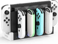 Station de Charge pour Nintendo Switch/OLED Joycon, Blanc | (Non pour Switch 2) FYOUNG Chargeur Joycon avec Indicateurs LED, Dock de Recharge pour Manettes, Sans Fil Nécessaire