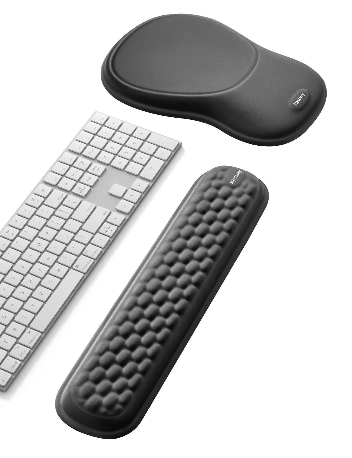 Meatanty Tapis de Souris Ergonomique avec Repose-Poignet en Mousse Mémoire – Antidérapant, Gaming & Bureau