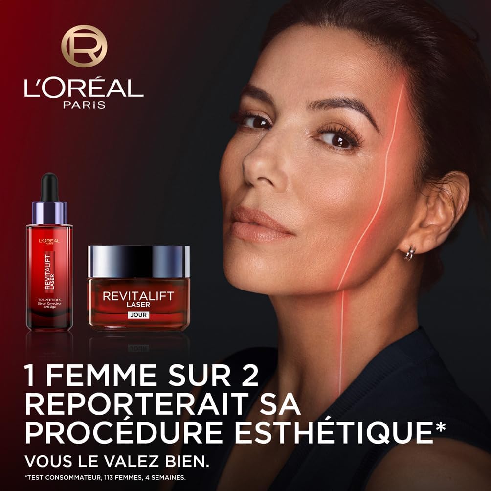 L'Oréal Paris Revitalift Laser X3 - Crème de Jour Anti-Âge FPS 25 - Acide Hyaluronique, Pro-Rétinol & Vitamine C - 50ml