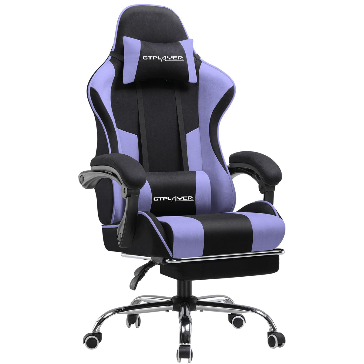 GTPLAYER Chaise Gaming Ergonomique, Fauteuil Gamer, Chaise Bureau, Dossier réglable à 135°, Hauteur Réglable, Repose-Pieds rétractables, Simili Cuir, Supporte 150 kg, Bleu