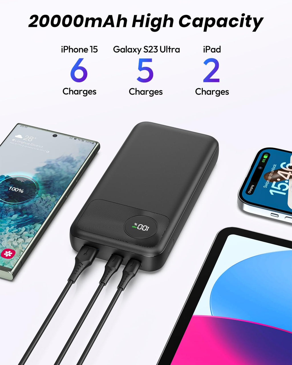 A ADDTOP Magnétique Batterie Externe 10000mAh, 20W USB-C & 15W sans Fil Charge Rapide for Magnet Powerbank Portable Chargeur Con LED Compatible avec iPhone 17 16 15 14 13 12 Séries