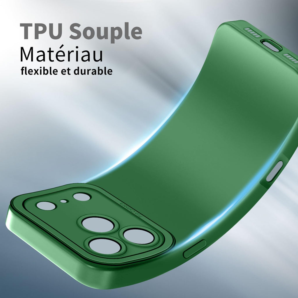 Tenphone Coque iPhone 15 (6,1") – TPU Souple Antichoc avec Protection Caméra
