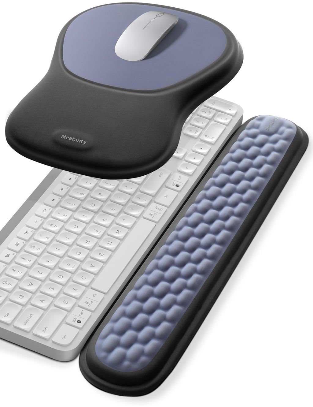 Meatanty Tapis de Souris Ergonomique avec Repose-Poignet en Mousse Mémoire – Antidérapant, Gaming & Bureau