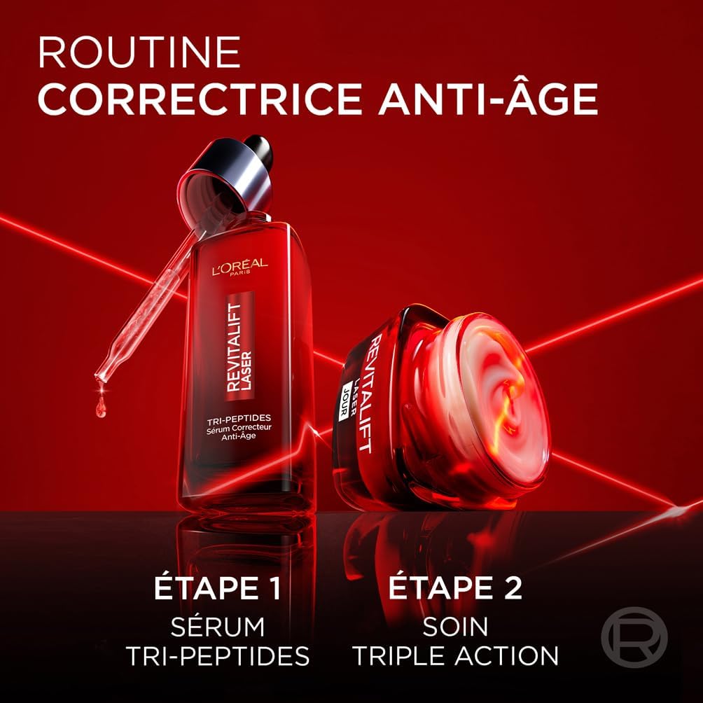 L'Oréal Paris Revitalift Laser X3 - Crème de Jour Anti-Âge FPS 25 - Acide Hyaluronique, Pro-Rétinol & Vitamine C - 50ml
