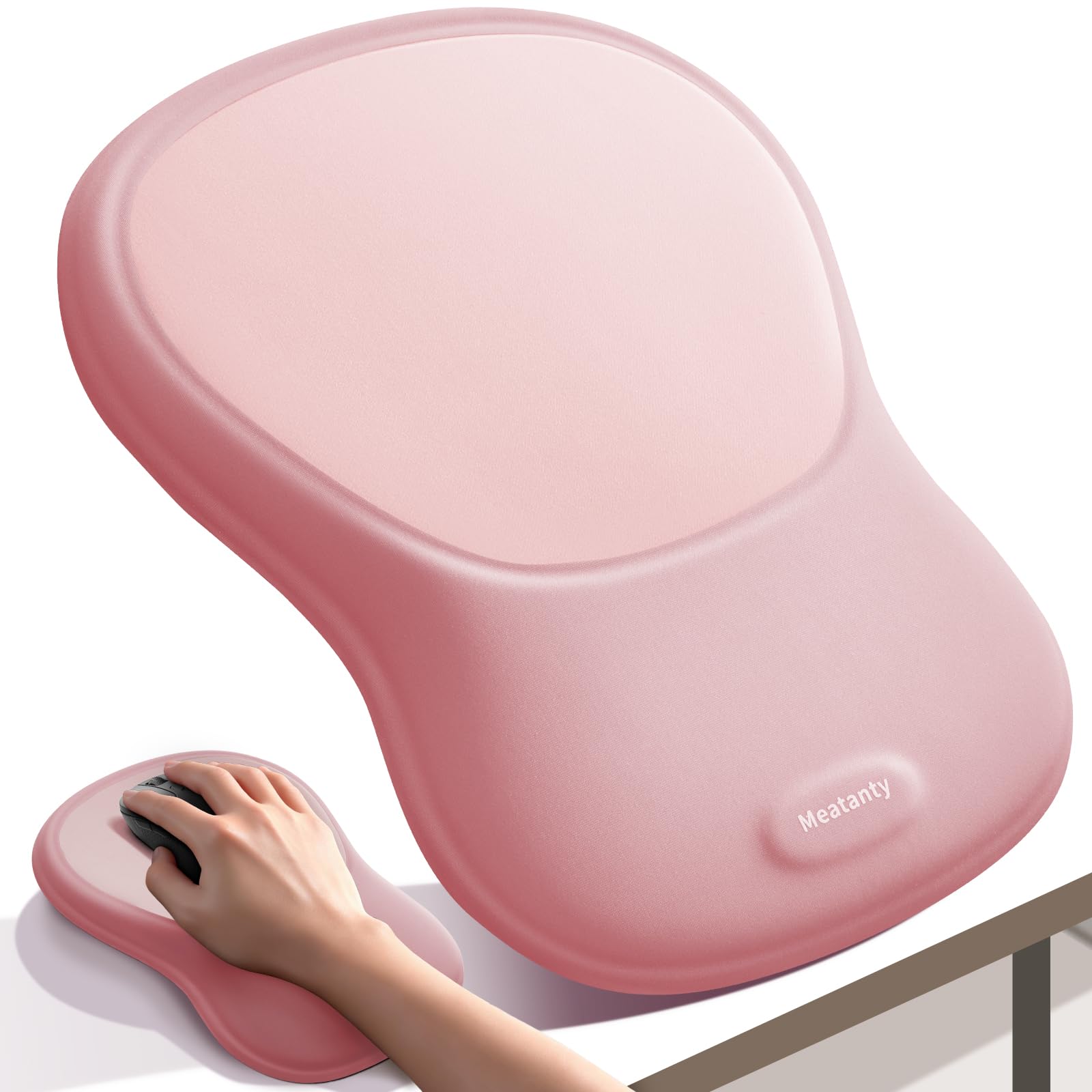 Meatanty Tapis de Souris Ergonomique avec Repose-Poignet en Mousse Mémoire – Antidérapant, Gaming & Bureau