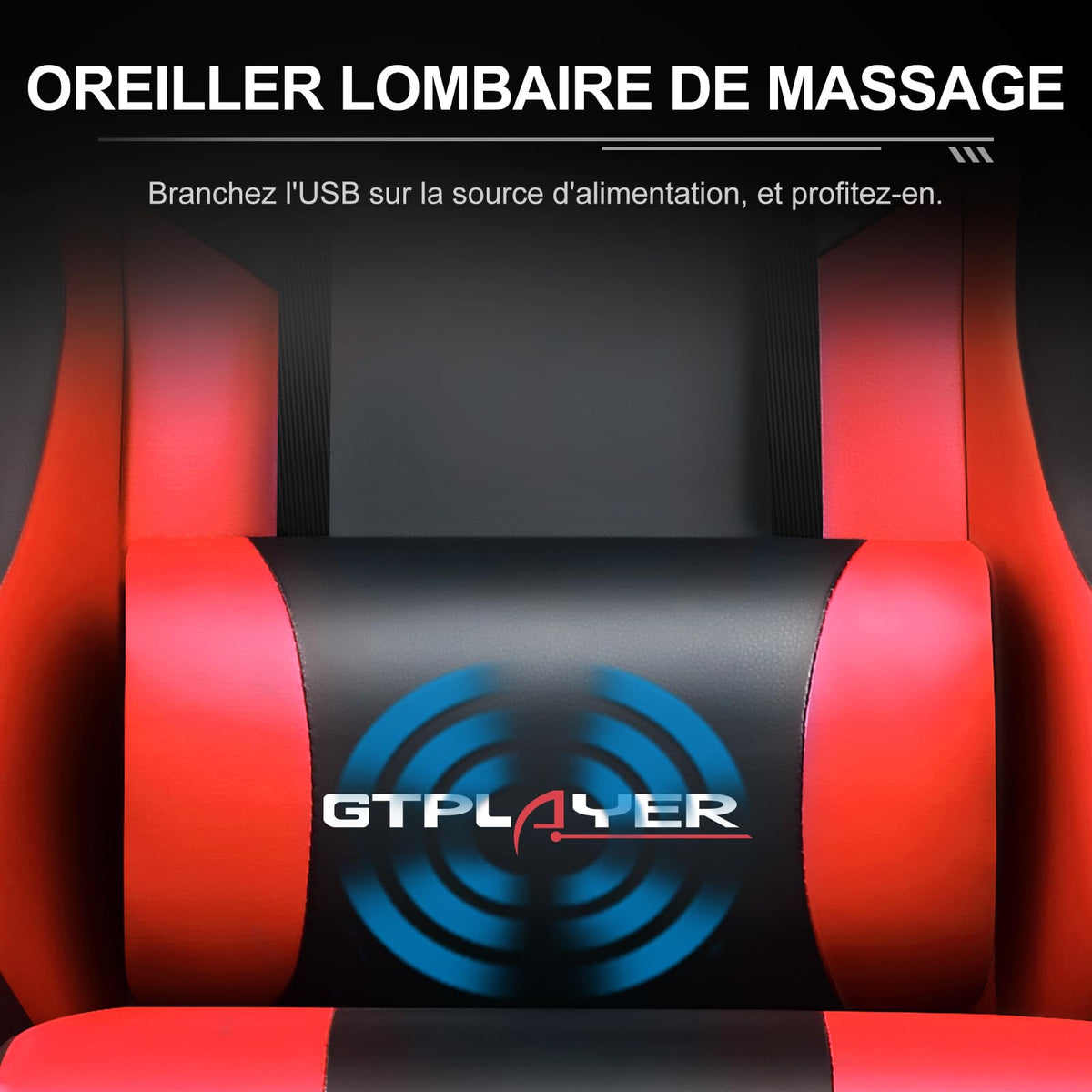 GTPLAYER Chaise Gaming Ergonomique, Fauteuil Gamer, Chaise Bureau, Dossier réglable à 135°, Hauteur Réglable, Repose-Pieds rétractables, Simili Cuir, Supporte 150 kg, Bleu