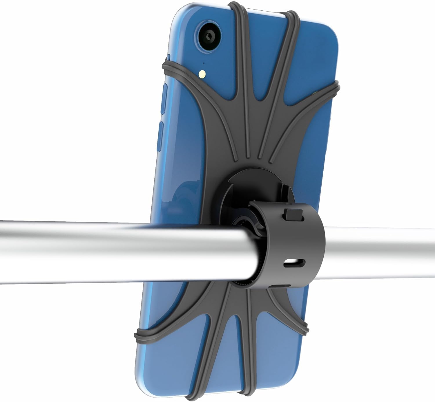 ByKing Support de téléphone pour vélo rotatif à 360 ° pour smartphones jusqu'à 16,7 cm Support de téléphone pour vélo moto scooter chariot Silicone anti-vibration
