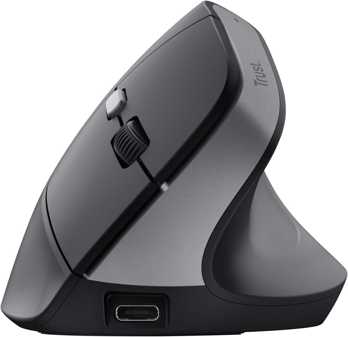 Trust Yuno Souris Ergonomique Verticale sans Fil Rechargeable – Angle 57°, 3 Mois Autonomie, Plastique Recyclé, PC & Mac