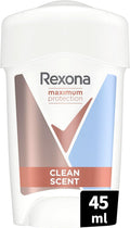 Rexona Maximum Protection Déodorant Femme Stick Clean Scent 45ml – Anti-Transpirant 96h