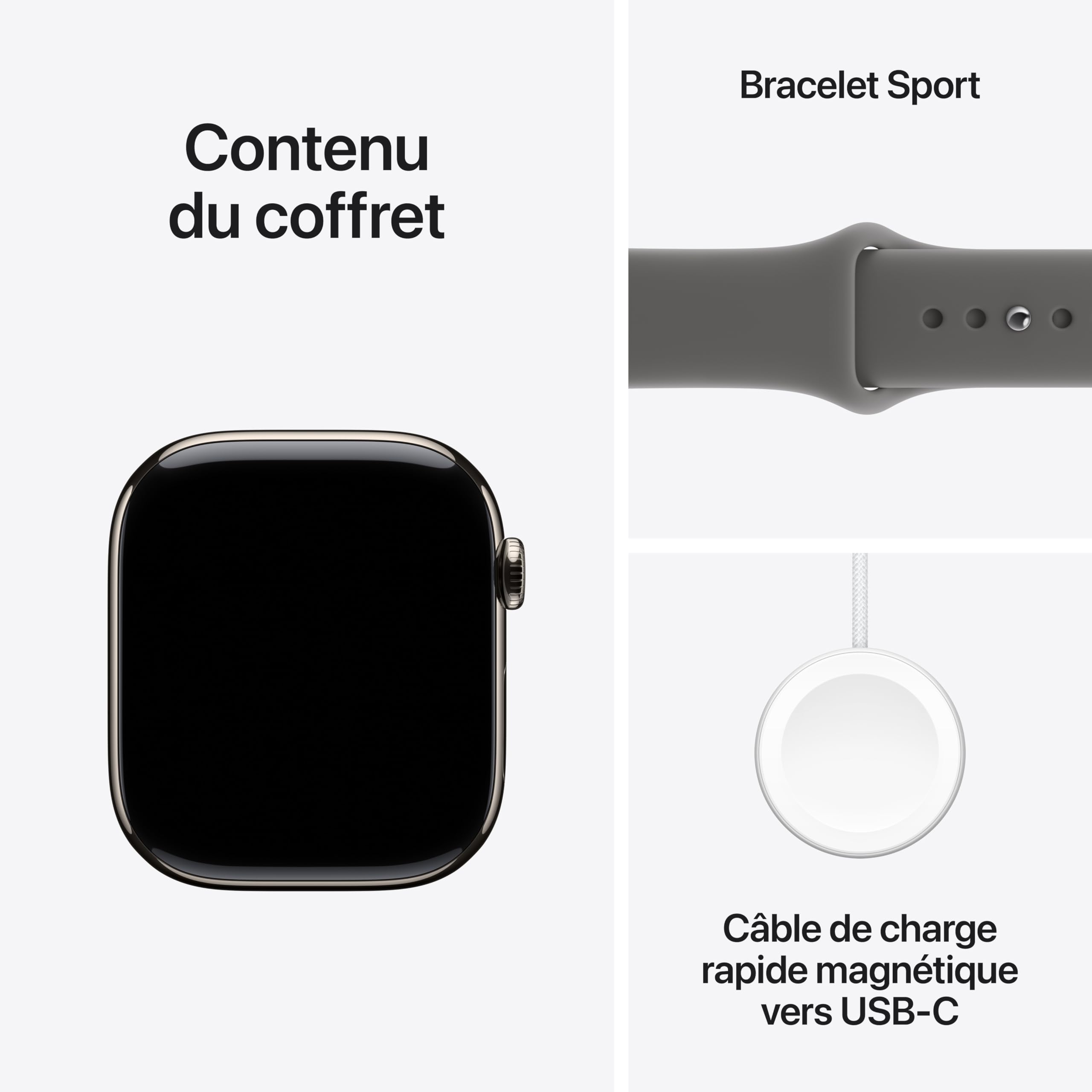 Apple Watch Series 11 GPS + Cellular 46 mm – Boîtier Gris sidéral, Bracelet Sport Noir