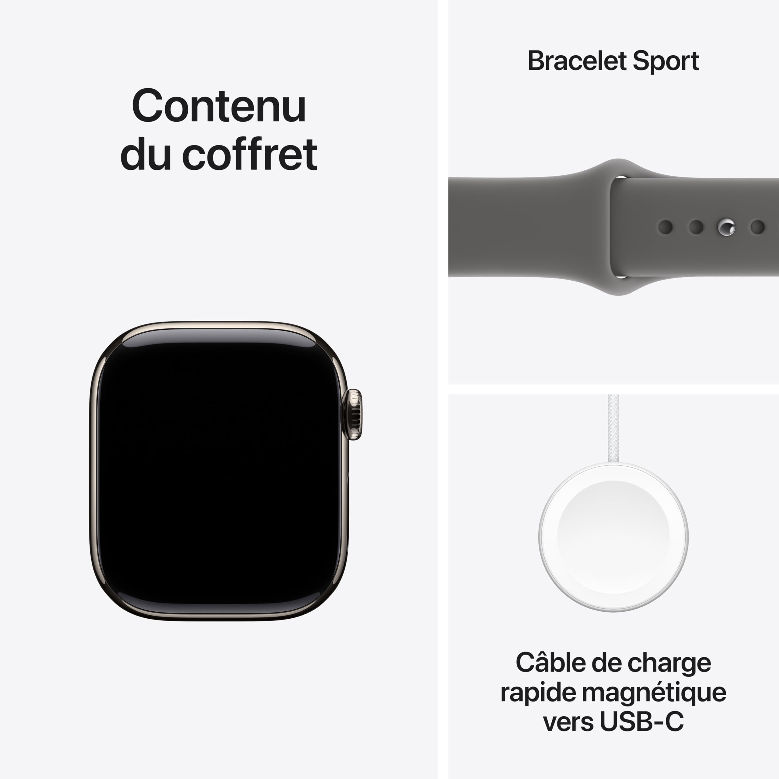 Apple Watch Series 11 GPS + Cellular 46 mm – Boîtier Gris sidéral, Bracelet Sport Noir