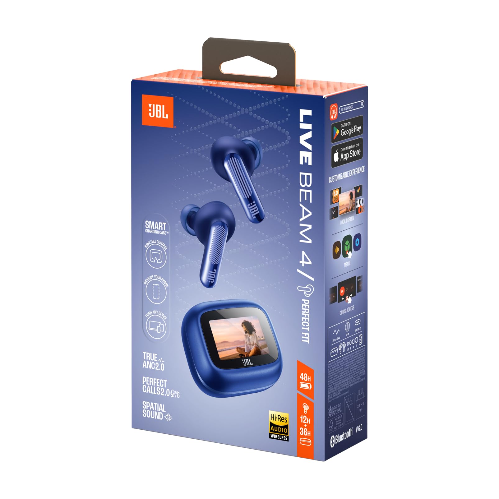 JBL Live Beam 4 – Écouteurs True Wireless ANC Adaptatif, 48h, IP55, Smart Charging Case