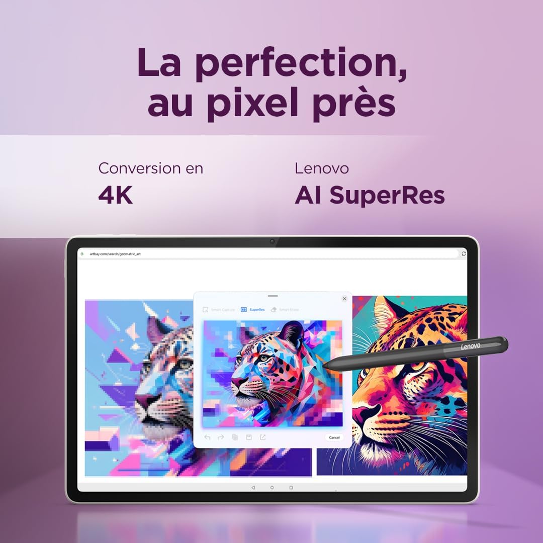 Lenovo Yoga Tab 11.1'' 3.2K 144Hz – Snapdragon 8 Gen 3, 12 Go RAM, 256 Go, Android 15, WiFi 7 + Stylet Pen Pro | Seashell