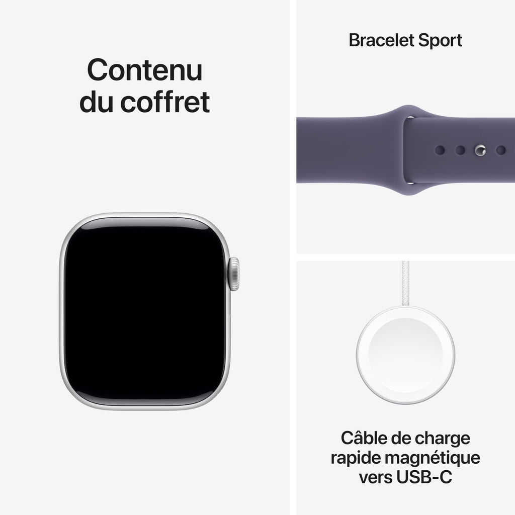 Apple Watch Series 11 GPS + Cellular 46 mm – Boîtier Gris sidéral, Bracelet Sport Noir