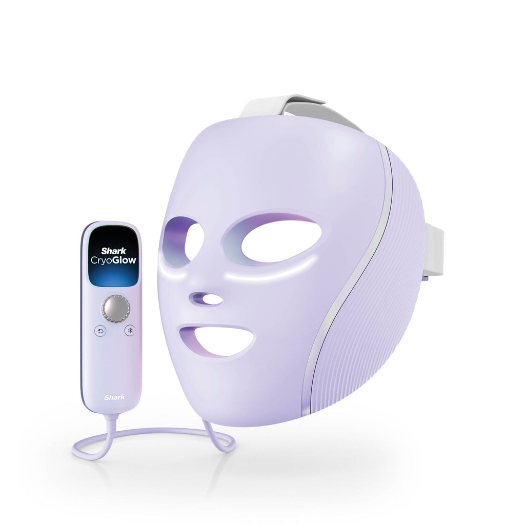 Masque LED Shark CryoGlow avec rafraîchissement du contour des yeux, LED rouge et bleue, Photothérapie par lumière infrarouge, USB-C, Télécommande, Sac de rangement, Sangles réglables